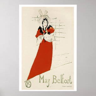 Affiche May Belfort Parisian Nightclubs Black Cat 1890s