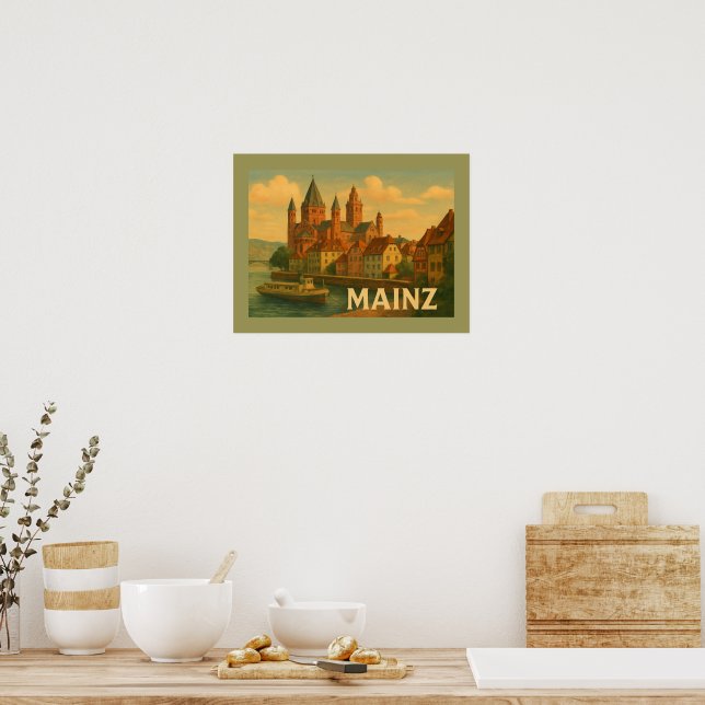 Affiche Mayence Art de ville d'Allemagne (Cuisine)