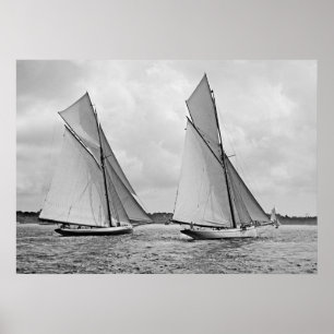 Affiche Mayflower et Galatea Start America's Cup 1886