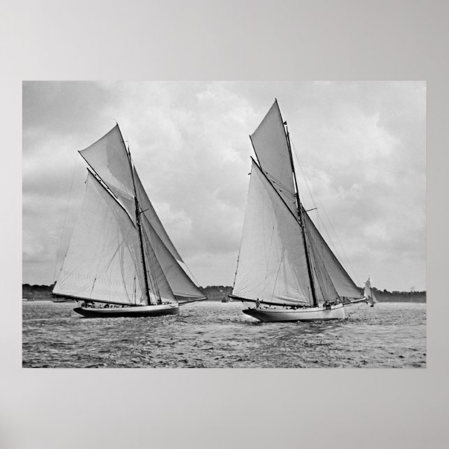 Affiche Mayflower et Galatea Start America's Cup 1886 (Devant)