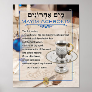 Affiche Mayim Achronim Dernier Waters Talmud Citation Art