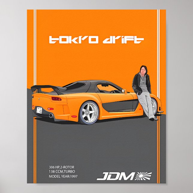 Affiche Mazda RX-7 FD3S 2-Rotor Caractéristiques (Devant)