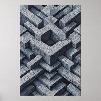 Maze 3D : Cubes géométriques en perspective