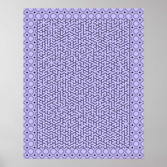 Affiche Maze d'hexagone violet (Devant)