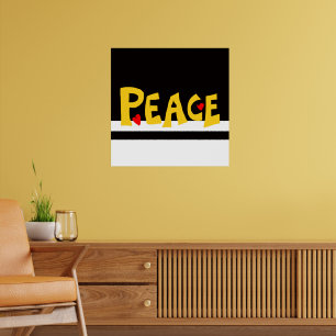 Affiche MAZIPOODLES Paix Jaune