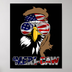 Affiche Mb35 Mullet Eagle meri-caw 4 juillet Fête de l'ind