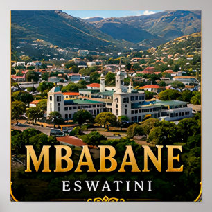 Affiche Mbabane Green Valleys et hauts plateaux d'Eswatini