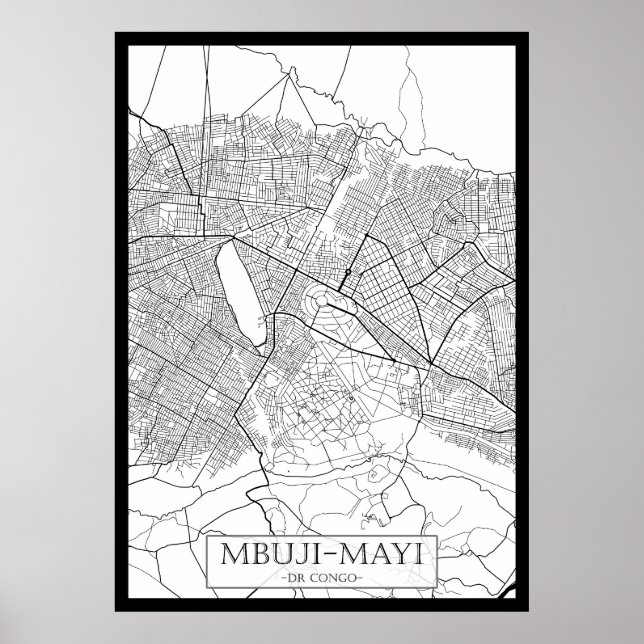 Affiche Mbuji-Mayi Democratic Republic of the Congo Map (Devant)