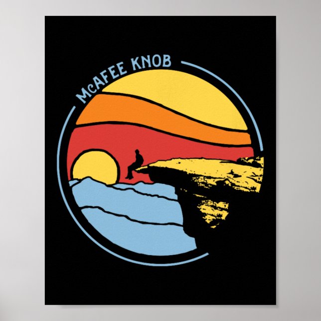 Affiche Mcafee's Knob Trail Hiking Giant Star Roanoke Grap (Devant)