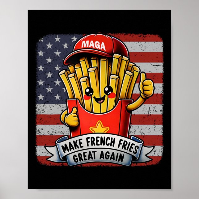 Affiche Mcdon Drôle Donald Trump Frites Cuisine Frites  (Devant)