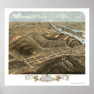 Affiche McGregor, IA Panoramic Map - 1869
