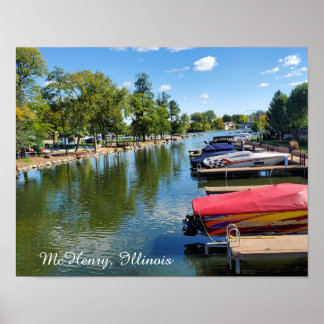 Affiche McHenry, promenade de la rivière Illinois sur la r