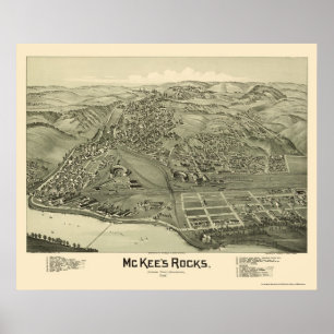Affiche McKee's Rocks, PA Carte panoramique - 1901