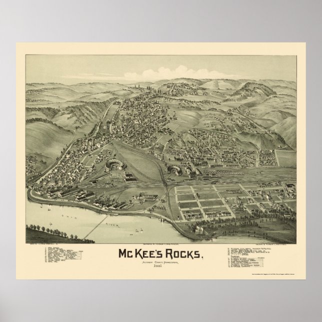 Affiche McKee's Rocks, PA Carte panoramique - 1901 (Devant)