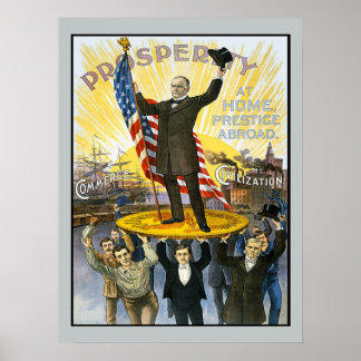 Affiche McKinley Republican Campaign Vintage Historical