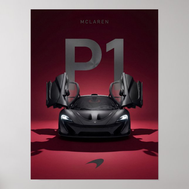 Affiche McLaren P1 Hypercar - Supercar noire (Devant)
