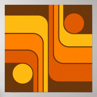Affiche MCM 1970s Retro Style Geometric Design