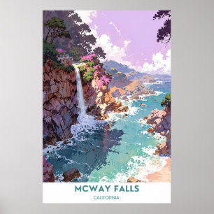Affiche McWay Falls - Beau paysage californien