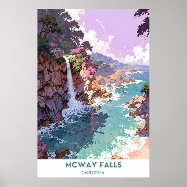 Affiche McWay Falls - Beau paysage californien (Devant)