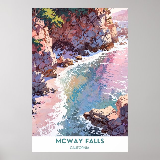 Affiche McWay Falls, Californie (Devant)
