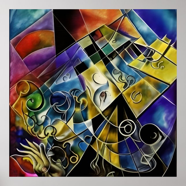 Affiche Me - AI Imaginaire Art numérique Imprimer - Modern (Devant)