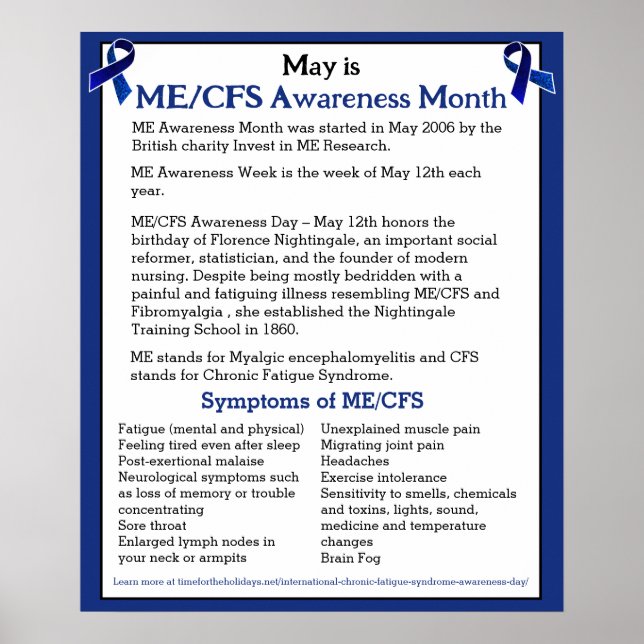 Affiche ME/CFS Awareness Month, Day and Week  (Devant)