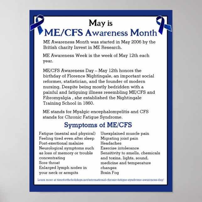 Affiche ME/CFS Awareness Month, Day and Week  (Devant)