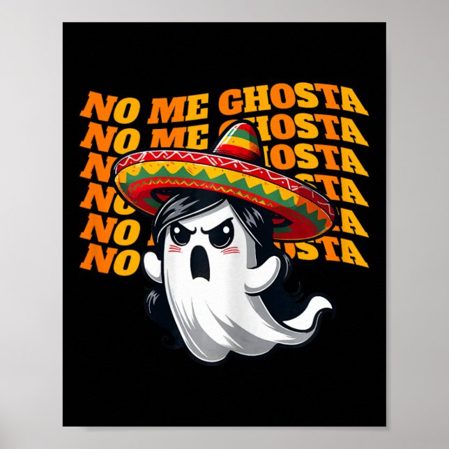 Affiche Me Ghosta Funny Mexicaine Halloween Fantôme Femmes (Devant)