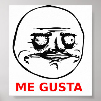 Affiche Me Gusta Face avec texte