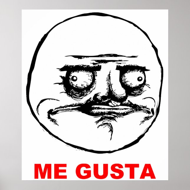 Affiche Me Gusta (texte) (Devant)