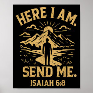 Affiche Me voici, envoie-moi Ésaïe 6:8 verset biblique chr