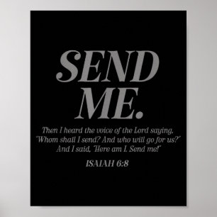 Affiche Me voici, envoie-moi Esaïe 6:8 Verset de la Bible