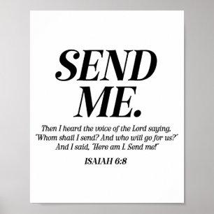 Affiche Me voici envoie-moi Esaïe 6_8 Verset de la Bible c