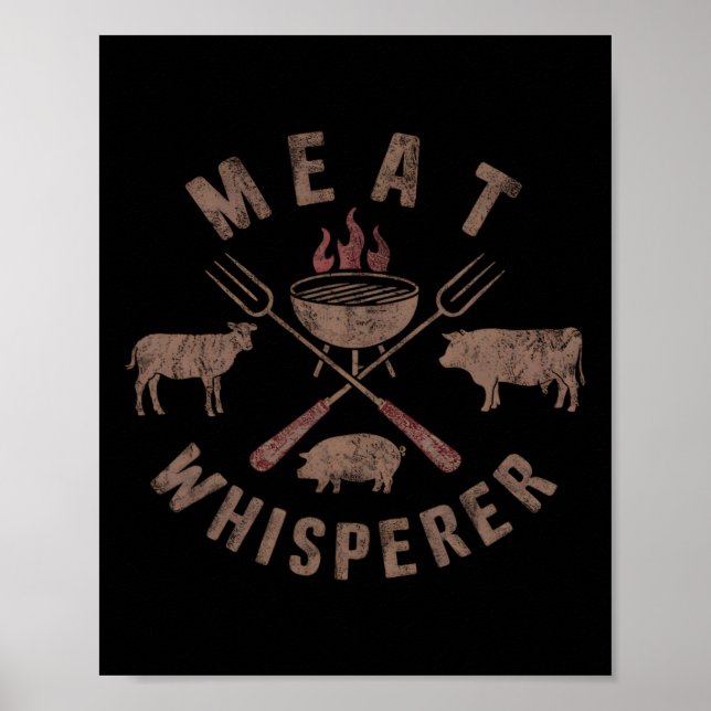 Affiche Meat Whisperer Bbq Smokers Cooking Meat  (Devant)