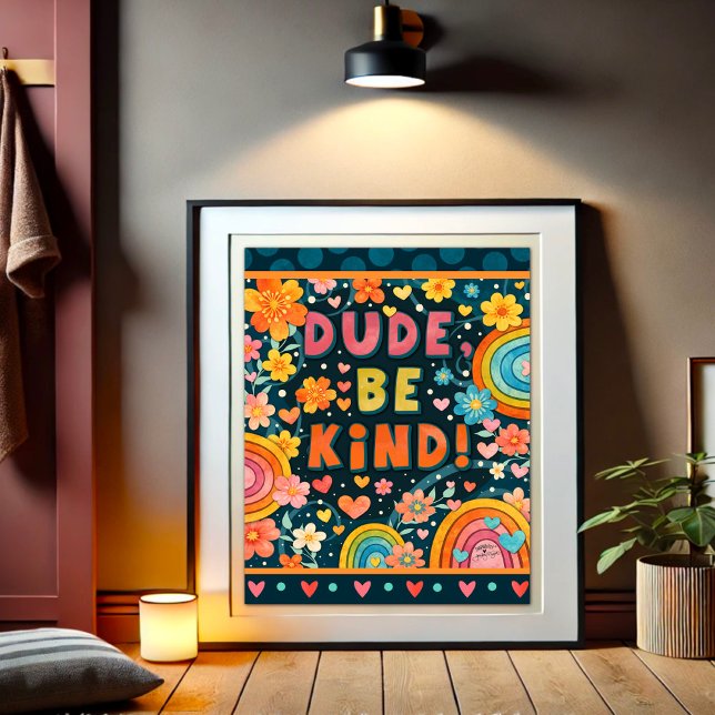 Affiche Mec Réfléchis à la gentillesse Inspiration   (Créateur téléchargé)