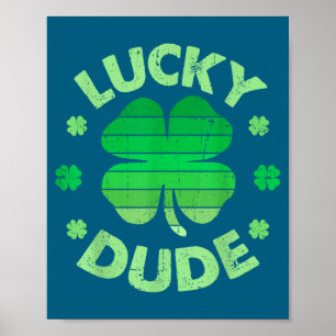 Affiche Mec sympa chanceux trèfle irlandais chemise jour s