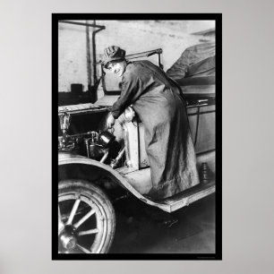 Affiche Mécanique automobile féminine 1925