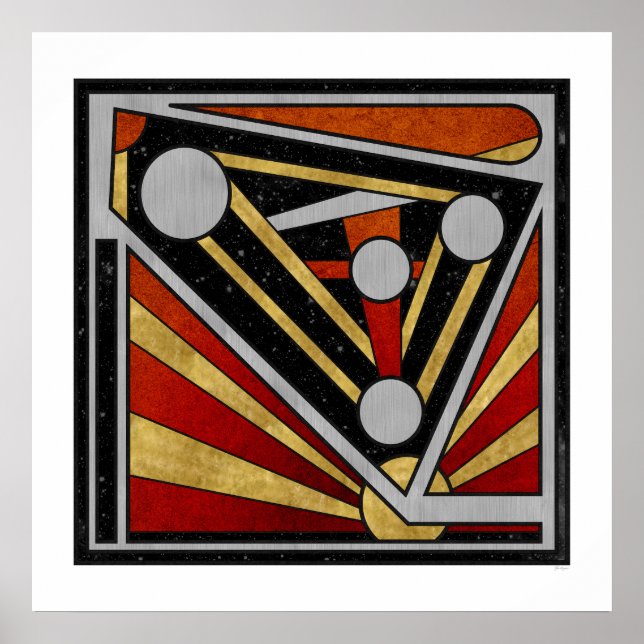 Affiche Mécanique Céleste – Art industriel rétro-futuriste (Devant)