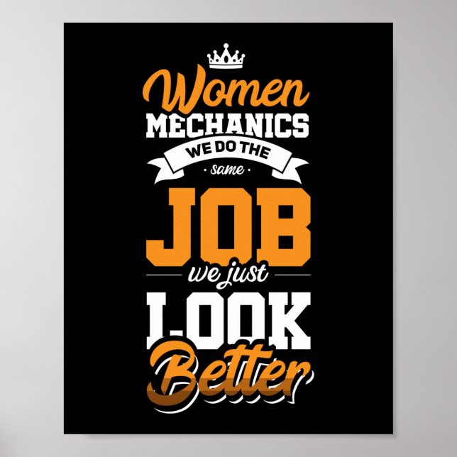 Affiche Mécanique d'aéronefs pour femmes Mécanique Mécaniq (Devant)