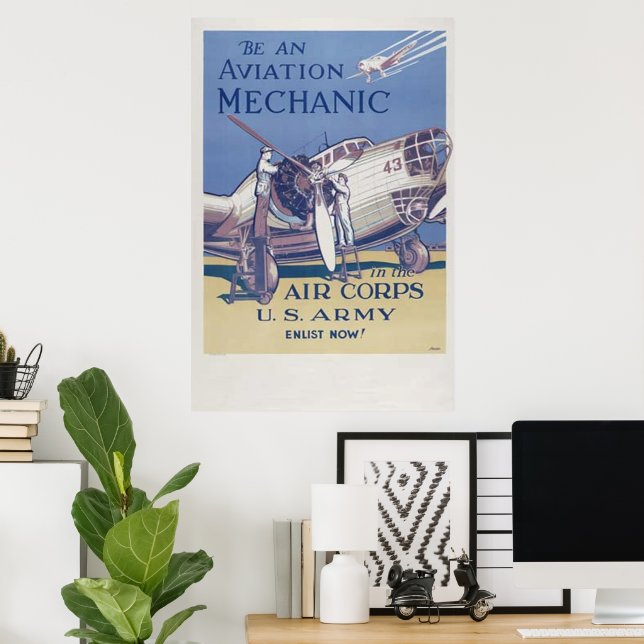Affiche Mécanique de l'aviation (Bureau à domicile)