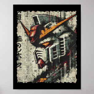 Affiche Mécanique Japonaise Chef Robot Anime Art Vintage H
