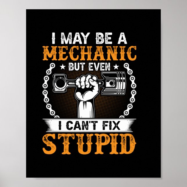 Affiche Mécanique Je Suis Peut-Être Mécanique (Devant)