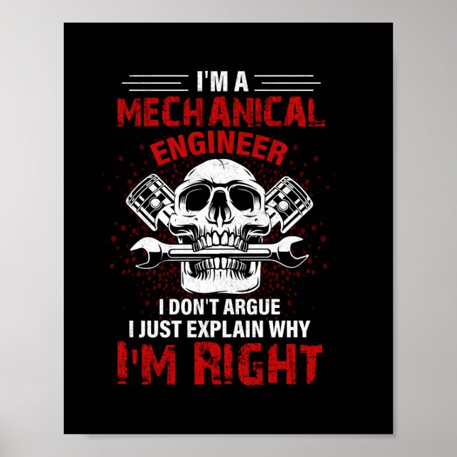 Affiche Mechanic I Am A Mechanical Engineer (Devant)