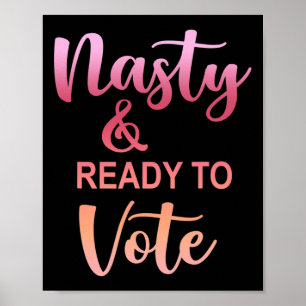 Affiche Méchante et prête à voter drôle femme méchante pol