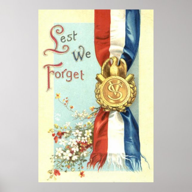 Affiche Médaillon Fleurs de la Fête du Souvenir N'oublions (Devant)