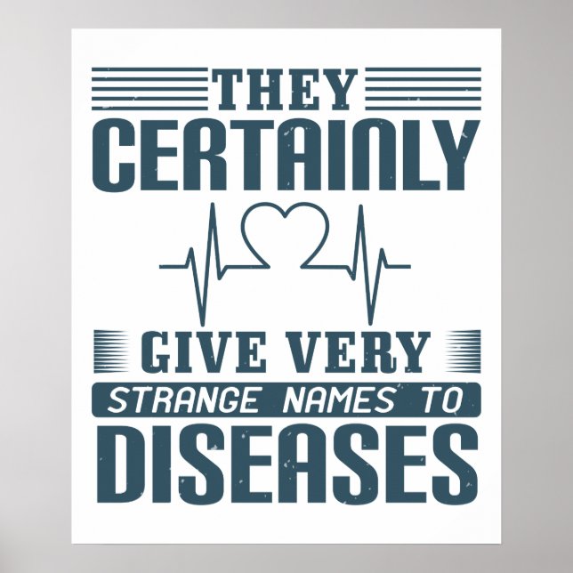 Affiche Médecine - Noms Étranges Des Maladies (Devant)