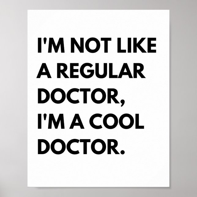 Affiche Médecins cool drôle de travail disant (Devant)