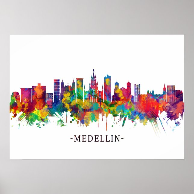 Affiche Medellin Colombia Skyline (Devant)