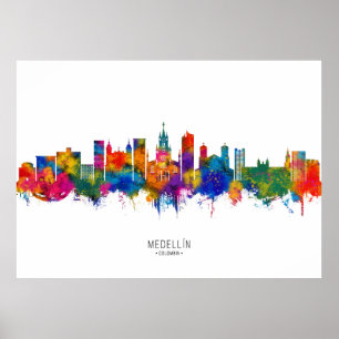 Affiche Medellin Colombia Skyline