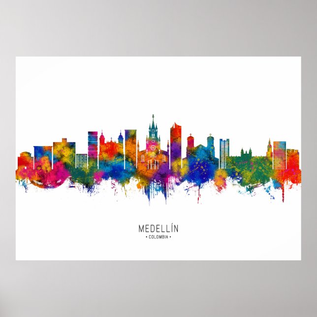 Affiche Medellin Colombia Skyline (Devant)